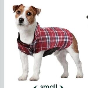 NWOT Red Plaid Small Dog Plaid Coat Lined and padded